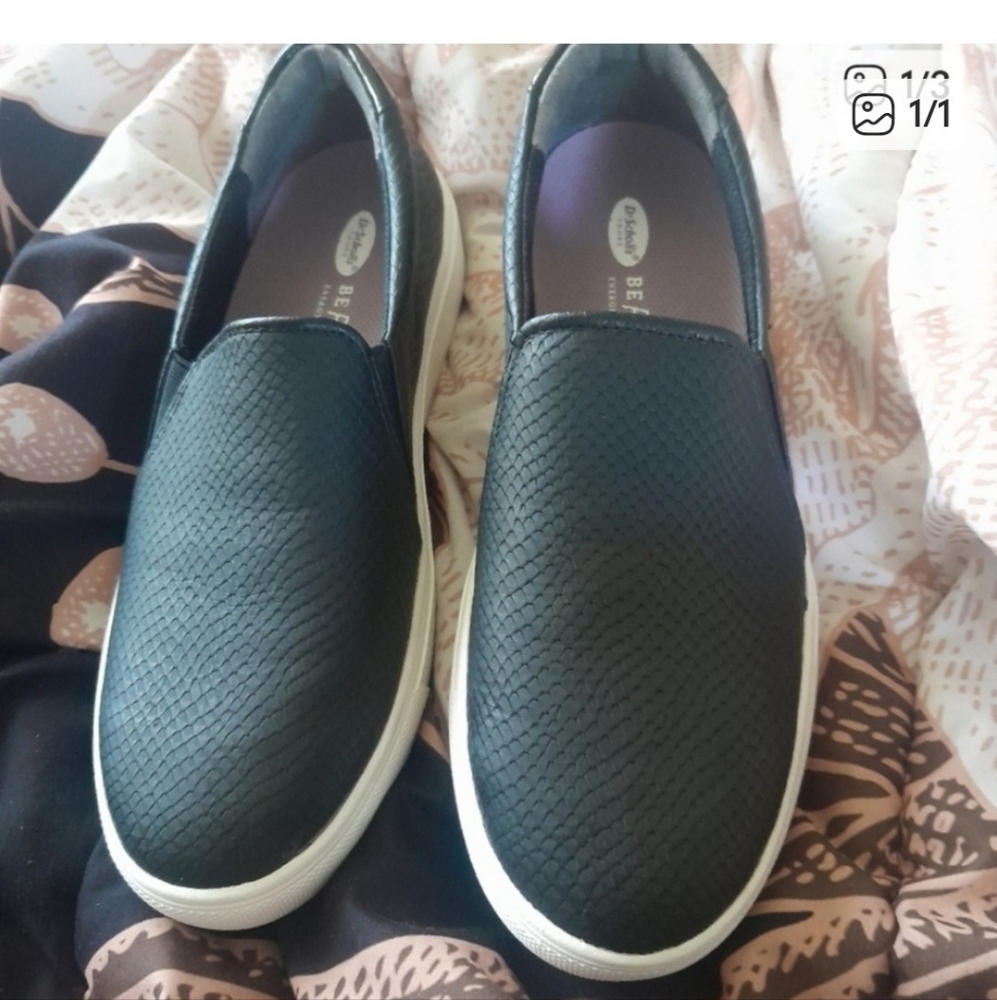 Dr. Scholl's Black Textured Slip-On Sneakers